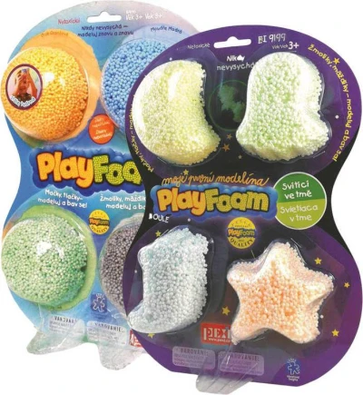 PlayFoam pěnová kuličková modelína set 8 barev svítí ve tmě fosforeskuje PlayFoam pěnová kuličková modelína set 8 barev svítí ve tmě fosforeskuje