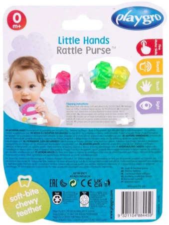 PLAYGRO Chrastítko a kousátko moje první baby kabelka pro miminko