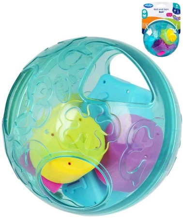 PLAYGRO Míček baby vkládací s tvary chrastící pro miminko PLAYGRO Míček baby vkládací s tvary chrastící pro miminko
