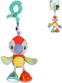 PLAYGRO PLYŠ Papoušek baby závěsný chrastící s klipem pro miminko