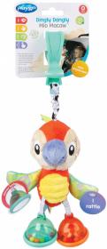 PLAYGRO PLYŠ Papoušek baby závěsný chrastící s klipem pro miminko