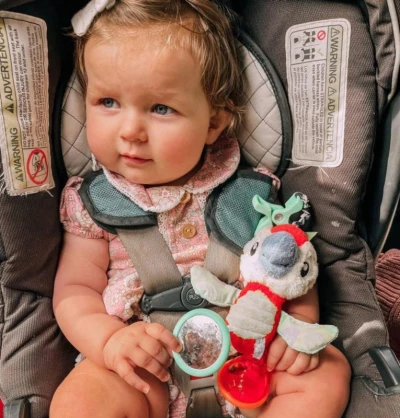 PLAYGRO PLYŠ Papoušek baby závěsný chrastící s klipem pro miminko