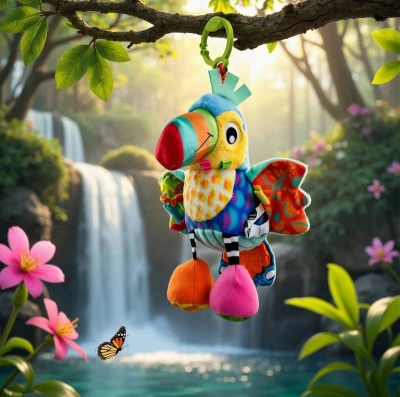 PLAYGRO PLYŠ Pták baby tukan Tamika závěsný pískací pro miminko