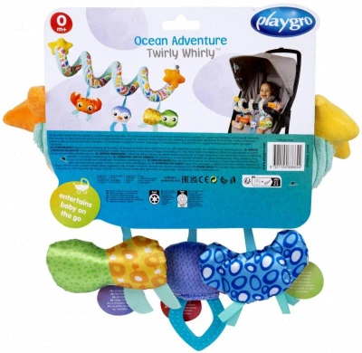 PLAYGRO Spirála baby textilní se zvířátky na kočárek pro miminko