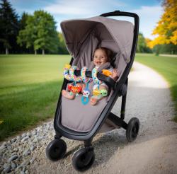 PLAYGRO Spirála baby textilní se zvířátky na kočárek pro miminko