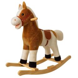 PLAYTO Houpací koník s melodií bílo-hnědý