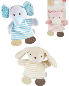 PLYŠ Baby chrastítko kousátko zvířátko pro miminko 3 druhy