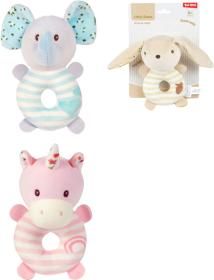 PLYŠ Baby chrastítko zvířátko pro miminko 3 druhy