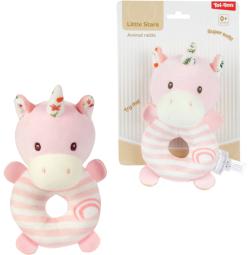 PLYŠ Baby chrastítko zvířátko pro miminko 3 druhy