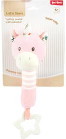 PLYŠ Baby kousátko chrastítko zvířátko pro miminko 3 druhy