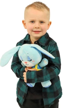 PLYŠ Baby zajíček Chrupík usínáček na baterie Světlo Zvuk pro miminko