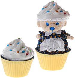 PLYŠ Cupcake dortík medvídek 10cm vonící v košíčku různé druhy