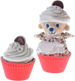 PLYŠ Cupcake dortík medvídek 10cm vonící v košíčku různé druhy