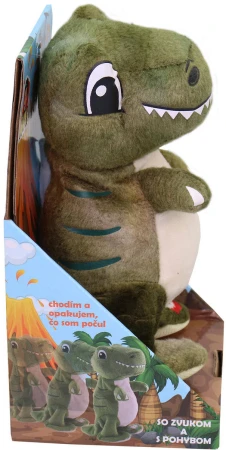 PLYŠ Dinosaurus zvířátko chodící opakovací na baterie Zvuk REC