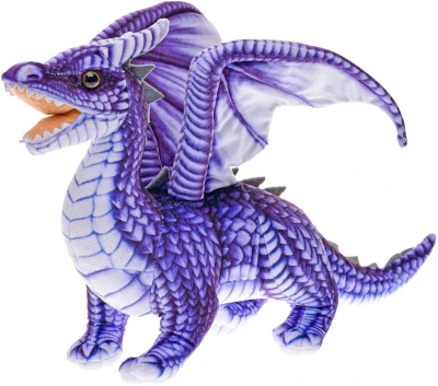 PLYŠ Drak 42cm stojaci s potlačou 2 farby (plyšová hračka)