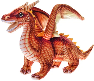PLYŠ Drak 42cm stojaci s potlačou 2 farby (plyšová hračka)