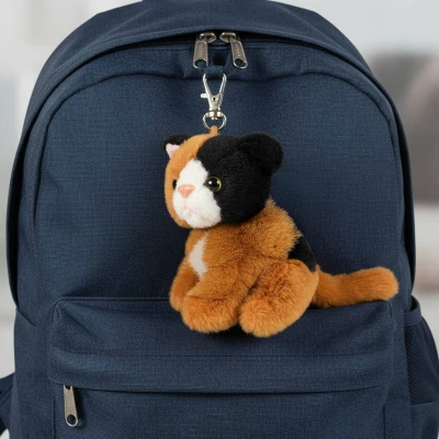 PLYŠ Klíčenka kočka 9cm přívěšek na klíče Eco-Friendly Plush World