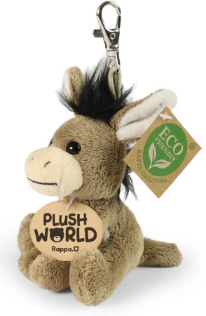 PLYŠ Klíčenka osel 9cm přívěšek na klíče Eco-Friendly Plush World