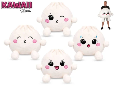 PLYŠ Knedlíček Maxi Kawaii Bao 60cm bílý 4 druhy PLYŠOVÉ HRAČKY