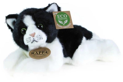 PLYŠ Mačka čierno-biela 23cm ležiaca Eco-Friendly (plyšová hračka)
