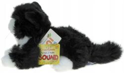 PLYŠ Kočka ležící 23cm na baterie Eco-Friendly Zvuk (plyšová hračka)