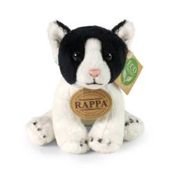 PLYŠ Kočka plyšová černo-bílá sedící 14 cm ECO-FRIENDLY
