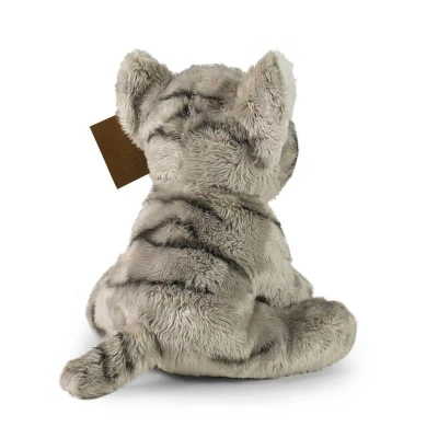PLYŠ Kočka plyšová šedá sedící 14 cm ECO-FRIENDLY