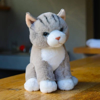 PLYŠ Kočka šedá 23cm soft (plyšová hračka)