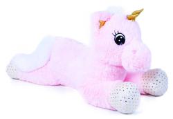 PLYŠ Koník jednorožec Niko 70cm růžový ležící (plyšová hračka)