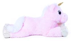 PLYŠ Koník jednorožec Niko 70cm růžový ležící (plyšová hračka)