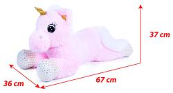 PLYŠ Koník jednorožec Niko 70cm růžový ležící (plyšová hračka)
