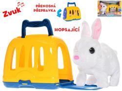 PLYŠ Králíček hopsající 17cm set s přepravkou na baterie Zvuk (plyšová hračka)