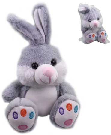 PLYŠ Králík baby sedící 25cm šedý (plyšová hračka)