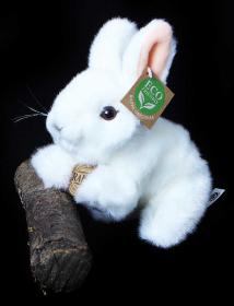 PLYŠ Králík bílý ležící 16cm (plyšová hračka)