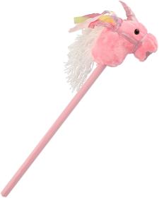 PLYŠ Kůň jednorožec růžový na tyči 80cm koňská hlava na baterie Zvuk PLYŠ Kůň jednorožec růžový na tyči 80cm koňská hlava na baterie Zvuk