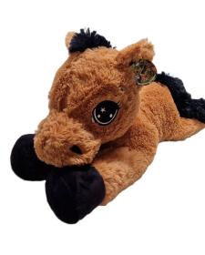 PLYŠ Kůň plyšový ležící 80cm hnědý (plyšová hračka)