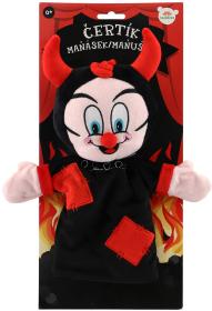 PLYŠ Maňásek na ruku baby čertík 30cm (plyšová hračka)