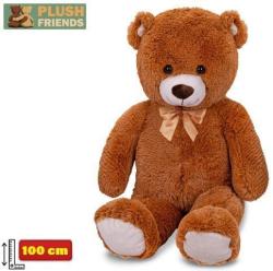PLYŠ Medvěd 100cm hnědý velký s mašlí (plyšová hračka)