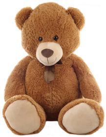 PLYŠ Medvěd s mašlí 120cm hnědý (plyšová hračka)