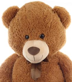 PLYŠ Medvěd s mašlí 120cm hnědý (plyšová hračka)