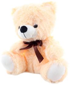 PLYŠ Medvěd světlý 25cm s mašličkou (plyšová hračka)