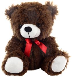 PLYŠ Medvěd tmavý 25cm s mašličkou (plyšová hračka)