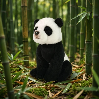 PLYŠ Medvídek Panda 15cm sedící Eco-Friendly (plyšová hračka)