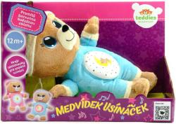 PLYŠ Medvídek usínáček 32cm modrý na baterie promítá hvězdnou oblohu Světlo Zvuk