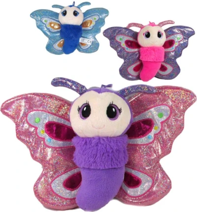 PLYŠ Motýlik baby trblietavý 20cm 3 farby (plyšová hračka)