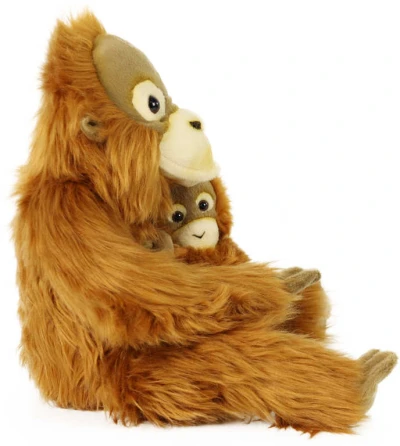 PLYŠ Opice orangutan 28cm set s mládětem Eco-Friendly (plyšová hračka)
