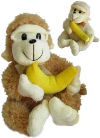 PLYŠ Opička s banánem 27cm na baterie Zvuk 2 barvy (plyšová hračka)