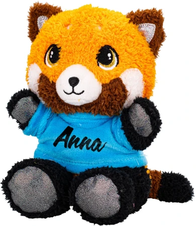 PLYŠ Panda červená v tričku se jménem 17cm 6 druhů (plyšová hračka) PLYŠ Panda červená v tričku se jménem 17cm 6 druhů (plyšová hračka)