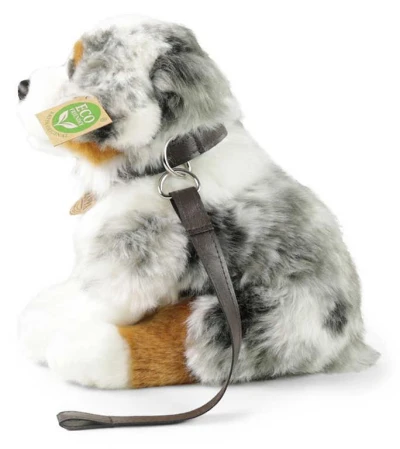 PLYŠ Pes Australský ovčák 27cm sedící vodítko Eco-Friendly (plyšová hračka)