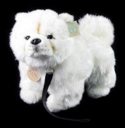 PLYŠ Pes Čau-čau 30cm na vodítku Eco-Friendly (plyšová hračka)